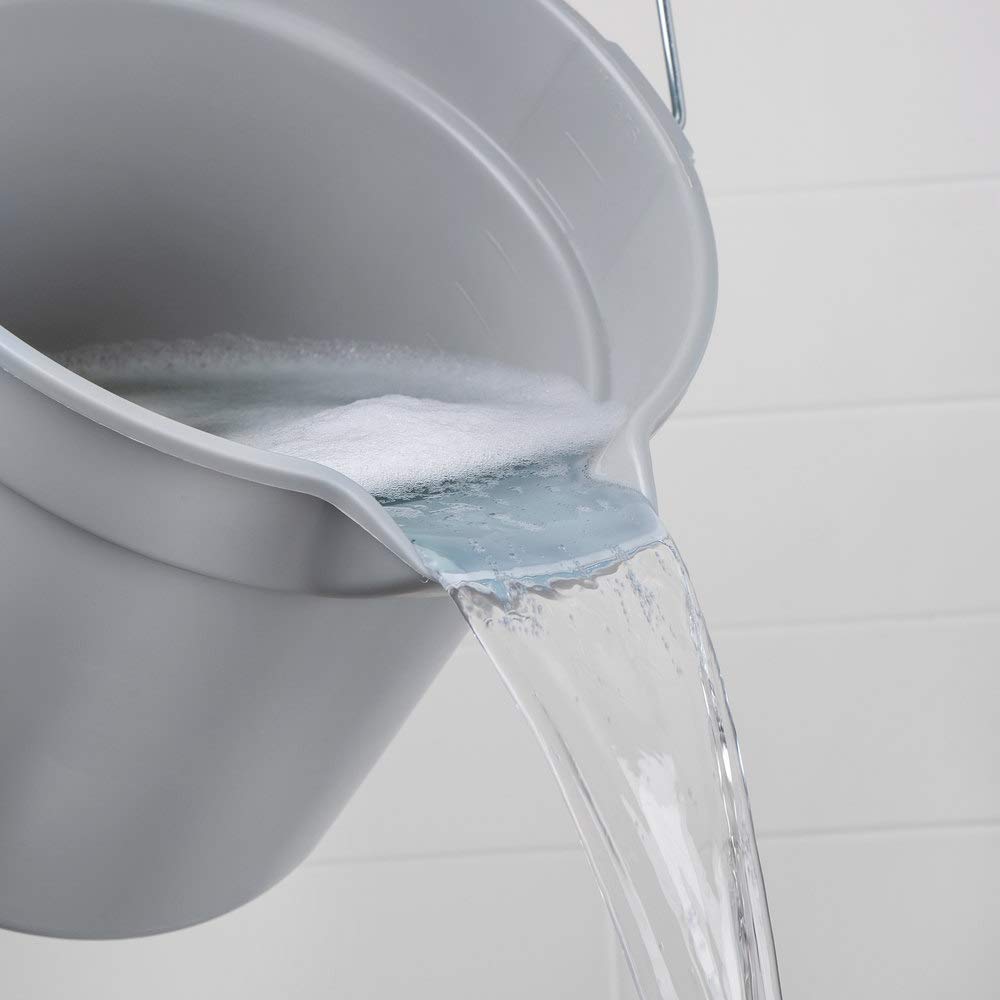 Rubbermaid Commercial Products 2.5 Gallon BRUTE Heavy-Duty, Corrosive-Resistant, Round Bucket, Gray (FG296300GRAY): Cleaning Buckets Cleaning Buckets: Industrial & Scientific