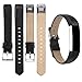 iGK Leather Replacemnt Bands Compatible for Fitbit Alta and Fitbit Alta HR, Genuine Leather Wristbands with Stainless Steel Buckle Black