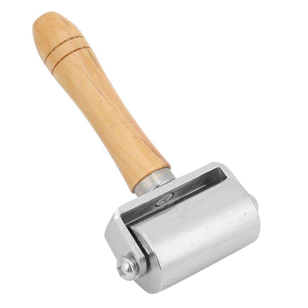 Hztyyier 60mm Leatherworking Roller Leathercraft Wooden Handle Roll DIY Leather Handwork Edge Creaser(M) Leather Press Roller Leather Tools