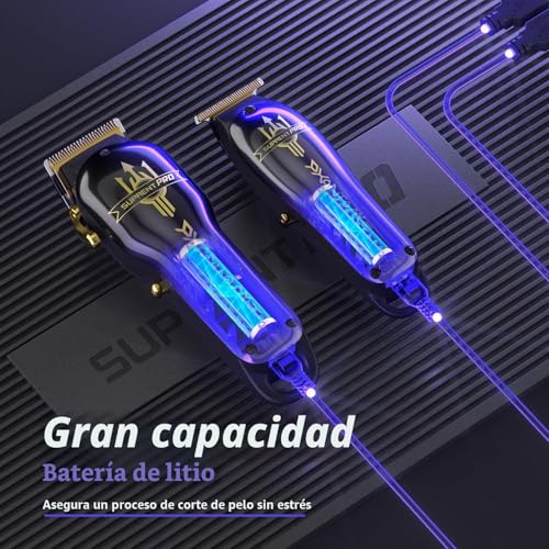 SUPRENT PRO Professional Hair Clipper - Brushless Motor & DLC Coated Blade - Zero Gap Trimmer - Gift Set (Purple)