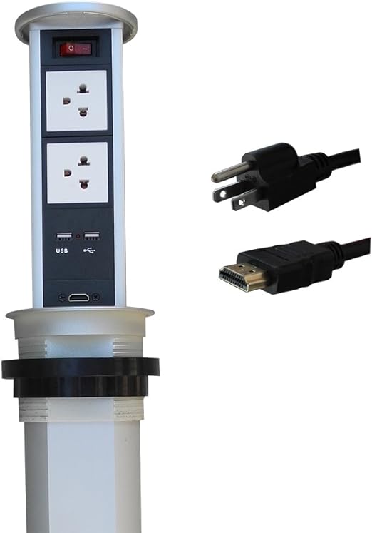 Zeshan Pop Up Outlet With Switch Off On Ac Power Usb Ports Hdmi
