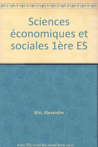 Sciences économiques et sociales, 1re ES