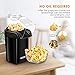 Aicok Hot Air Popcorn Popper, 1200W Fast Popcorn Maker with Butter Warming/Measuring Cup, Removable Lid, Easy To Cleanup, Black