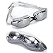 MIGAGA Swim Goggles, Triathlon Glasses,Anti Fog Cool Design Clear Vision No Leaking UV Protection, Anti-Scratch Swimming Glasses,Free Earplugs and Nose Clip (Grey&Silver)