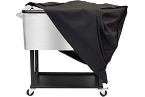 Lmeison Cooler Cart Cover, Universal Cooler Cover for 80-100 Qt Cooler Cart, Patio Rolling Ice Chest Cooler Up to 36L x 19.5W x 31.5H, Weatherproof, Waterproof, UV-Resistant
