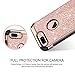 GUAGUA iPhone 7 Plus Case Kickstand Glitter Sparkly Pink Girl Women Slim Dual Layer Hybrid Hard PC Cover with Bling PU Leather Anti-scratch Shockproof Protective Phone Case for iPhone 7 Plus Rose Gold
