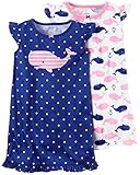 Carter's Girls' 2 PK Gown Poly 373g082, Print, 2-3