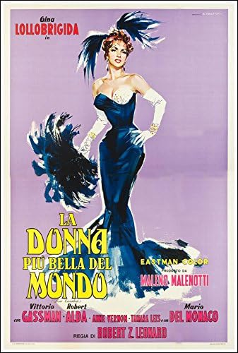 Retro Movie La Donna Piu Bella Del Mondo, 1955, R. Fratini Vintage Poster Print