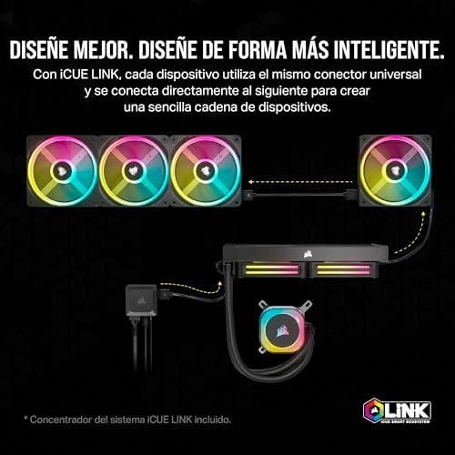 Corsair iCUE Link QX120 RGB 120mm Magnetic Dome Fans Triple Starter Kit com iCUE Link System Hub - Preto