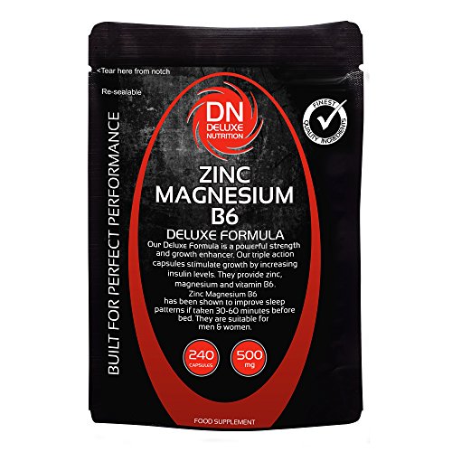 [- Zinc Magnesium B6 240 Capsules 500mg | Deluxe Formula | Upto 3 months supply | Contains Zinc for
