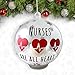 Nurses are All Heart LED Christmas Ornament – Xmas Light Up Decoration with Candle and Glittery Snow Inside - Includes 4 Hour Timer