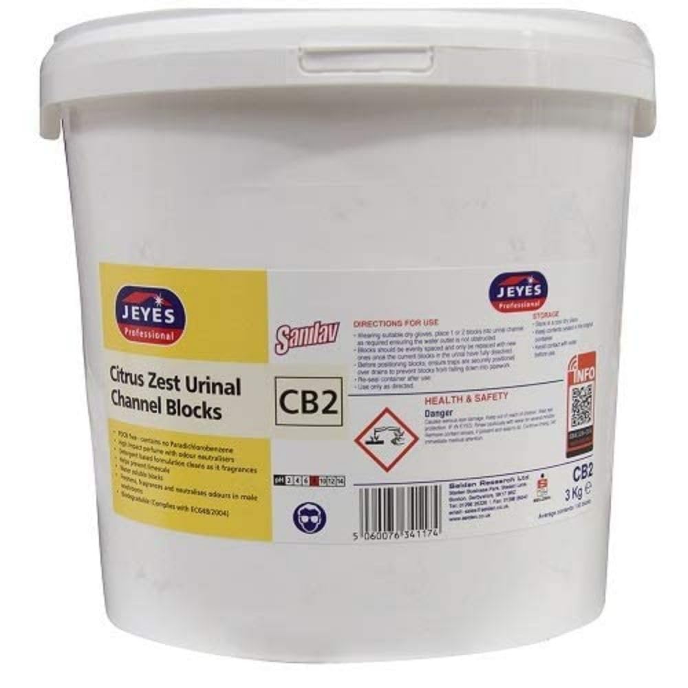 Jeyes JY34117 Sanilav Urinal Channel Blocks, Citrus, 3 kg