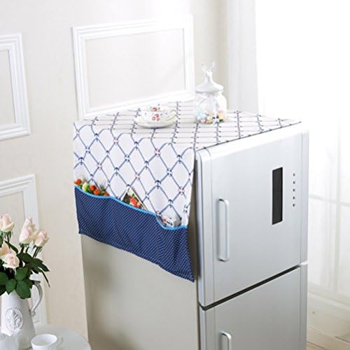 Qearly Elegant Garden Style Cotton Dust Free Cover Frigerator Top Dust Cover-Blue Anchor