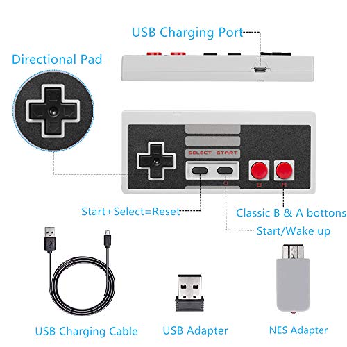 2 NES+Controller+Rechargeable+Wireless+Nintendo+Gamepads