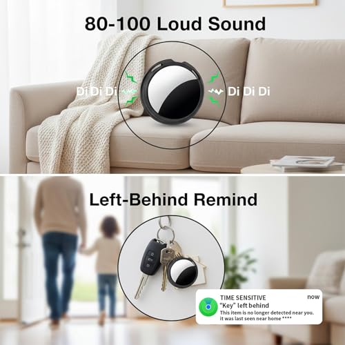 4 Pack Smart Tracker Tags Item Finder [Apple MFi Certified] Works with Apple Find My (iOS Only) Air Bluetooth Tag with Waterproof Replaceable Battery Worldwide Tracking for Key Wallet Bag Luggage Pets