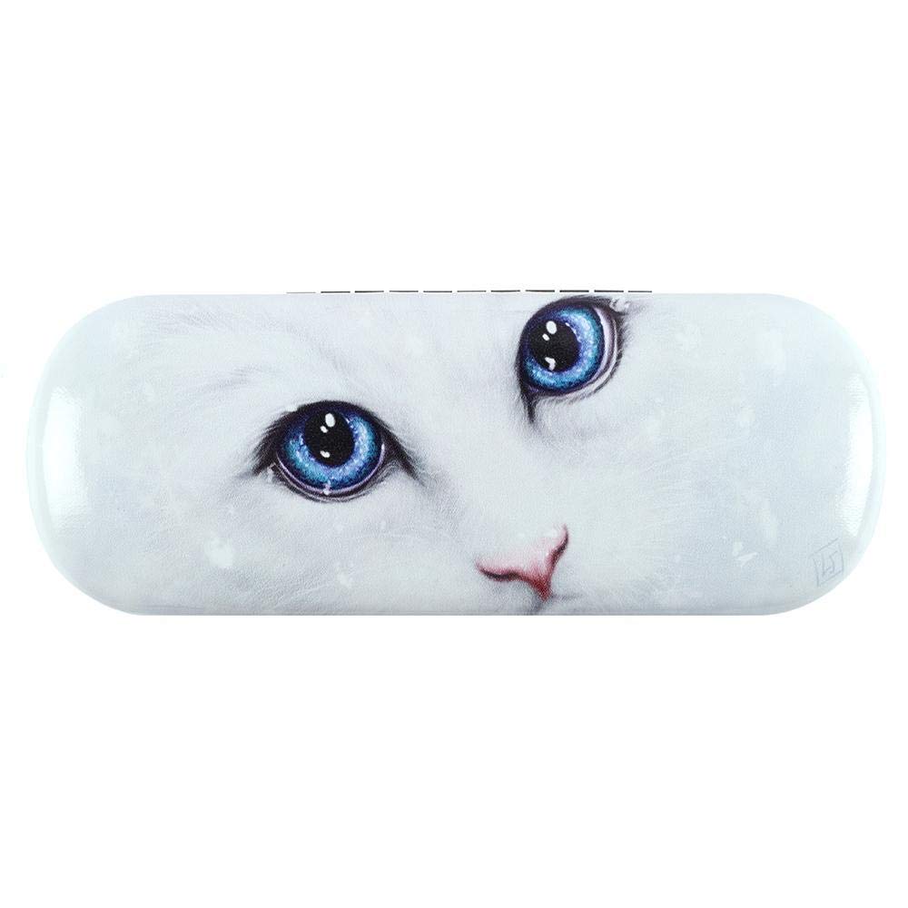 Linda Jones Winter Cat Hard Glasses Case and Cleaning Cloth