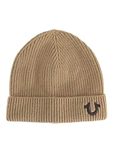 Ribbed Knit Wheat/Brown Beanie Cap Hat 