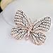 Fashion Multicolor Rhinestone Butterfly Brooch Pin Big Faux Pearl Enamel Brooch Pin Wedding Bridal Gift (Golden)