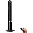 GOFLAME Tower Fan with Remote Control, 42" 80° Oscillating Quiet Cooling Fan with 3 Wind Modes, LED Control Panel and 12H Timer, Portable Bladeless Standing Fan for Bedroom Living Room Office (Black)
