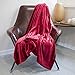 DOZZZ Oversize Flannel Throw Blanket with Cozy Plush Soft Cover for Sofa Chair and Bed Furniture Gift Red