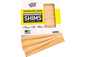 Nelson Wood Shims - Leveling Wedge Professional Contractor DIY Bulk Kit (8-inch 84 Ct Bundle), Premium Beddar Wood, Indoor/Outdoor Use, All Natural