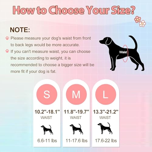 LBOYLOVE® Dog Diapers Female, 10 PCS Strong Absorbency Leak Proof Doggie Diapers for Female Dog, Just Pull It Up, for Dogs in Heat, Elderly, Disabled, Pup (S)