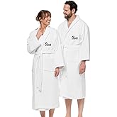 BEN KAUFMAN SALES CO Custom Bathrobes | 2pc Cotton Velour Personalized His and Hers Robes For Couples Monogrammed Bathrobe…