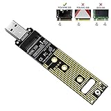 QNINE NVME to USB Adapter, M.2 SSD to Type A Card, No Cable Need, High Performance 10 Gbps USB 3.1 Gen 2 Bridge Chip, Use as Portable SSD, USB to M2 SSD Key M, Support Windows XP 7 8 10, MAC OS