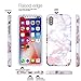 iPhone X Case,DOUJIAZ Shiny Rose Gold Metallic White Marble Design Clear Bumper TPU Soft Case Rubber Silicone Skin [Support Wireless Charging]Cover for iPhone X (2017)