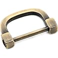 Horseshoe D-Rings,4 PCS Screw in Shackle D Ring for Purses,Belt Clasps,Leather Craft Accessories,Purse Findings (Brushed Brass,1")