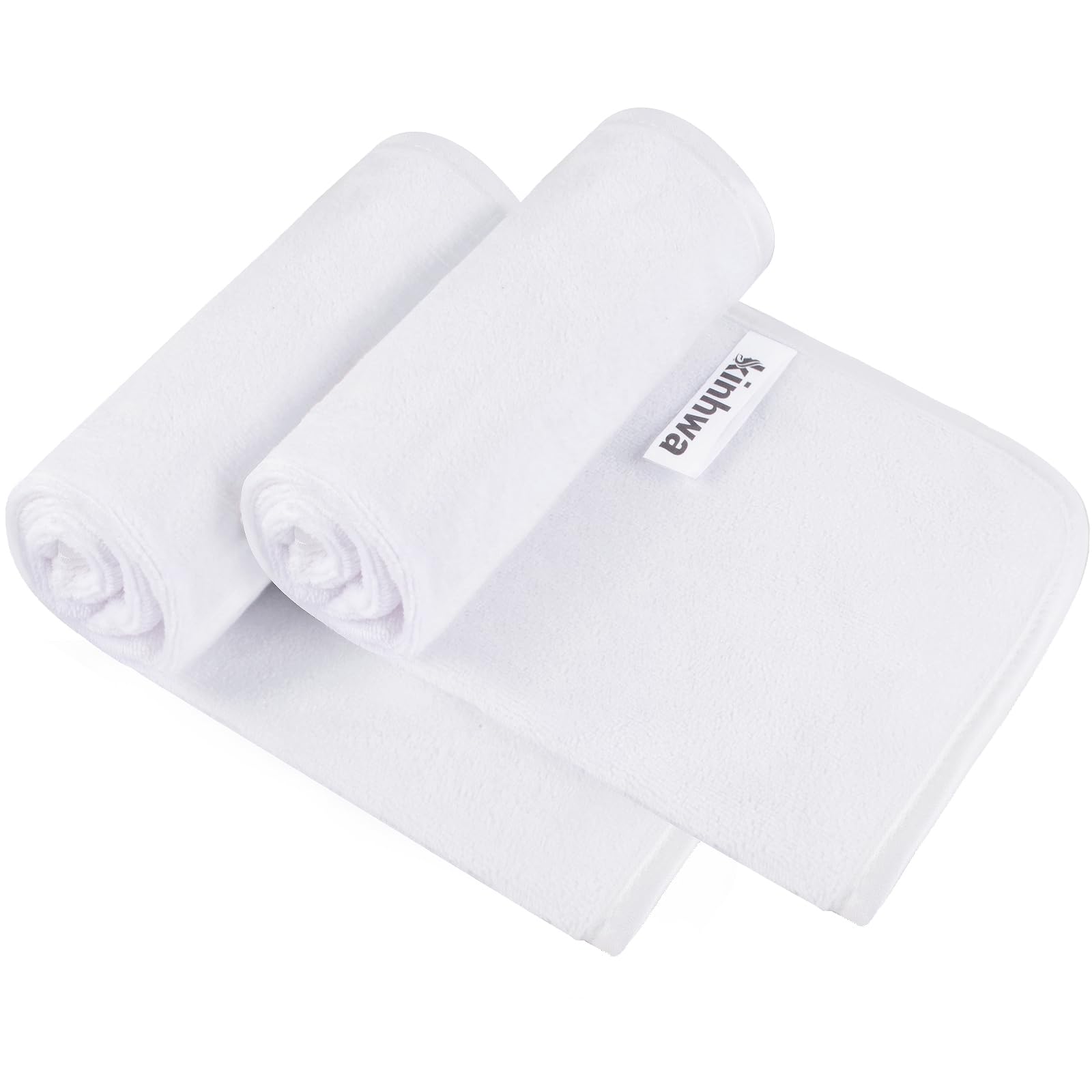 KinHwa Microfibre Soft Hand Towels for Bathroom Abosorbent Small Guest Towels Thick Face Towels 30cm x 50cm Fast Drying Washcloth for Bath, Spa, Gym 2pack White