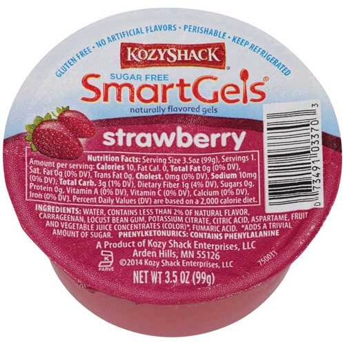Kozy Shack Sugar Free Strawberry Gel, 3.5 Ounce -- 48 per case.