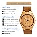 Bamboo Wooden Watch with Genuine Leather Strap Japanese Quartz Movement (Women, Brown 2)