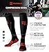 MudGear Compression Socks for Trail Running, Recovery, Travel, and Outdoor Adventures – Graduated, Durable, Sweat-Resistant, Boot Height, Large, Black/Orange
