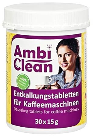 AmbiClean Entkalkungstabletten für Kaffeevollautomat, Kaffee-Maschine und Wasserkocher | 30 Entkalker-Tabs kompatibel mit WMF