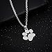Dainty Pendant Necklace,Haluoo Women Girls Delicate Tiny Dog Paw Pendant Necklace 925 Sterling Silver/Gold Long Sweater Chain Necklace Lovely Dog Paw Charm Necklace Women Jewelry (Silver)thumb 2