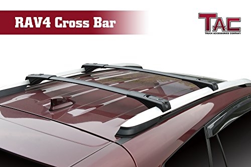TAC Aluminum Cross Bars Fit 2013-2018 Toyota RAV4 with Lock System Best for Roof Top Rail Rack Snowboard Kayak Canoe Luggage Carrier