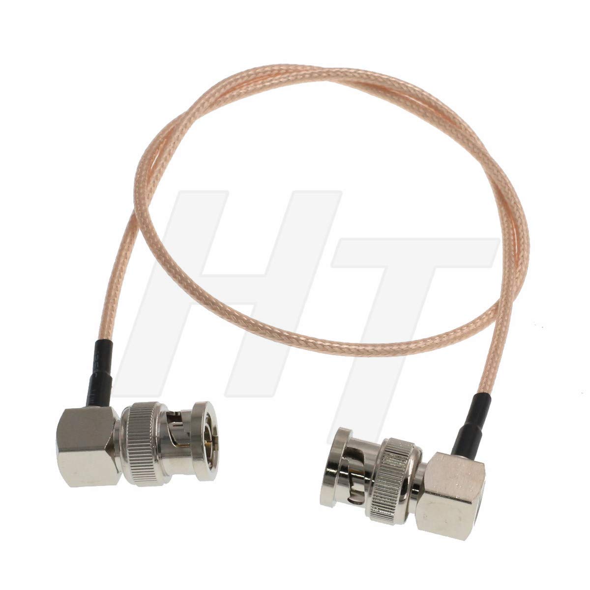 HangTon Camera Monitor Male BNC Right Angle to Male BNC Right Angle 3G SDI Video Cable for Blackmagic, Thin Shielded RG179 75 Ohm (60cm/24inch)
