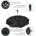 Travel Umbrella, Ace Teah Auto Open Close Folding Umbrella 49.5 Inch with Safe Lock Design and Reflective Strip, waterbreak Teflon Compact Portable Rain Umbrella 10 Ribs, Black