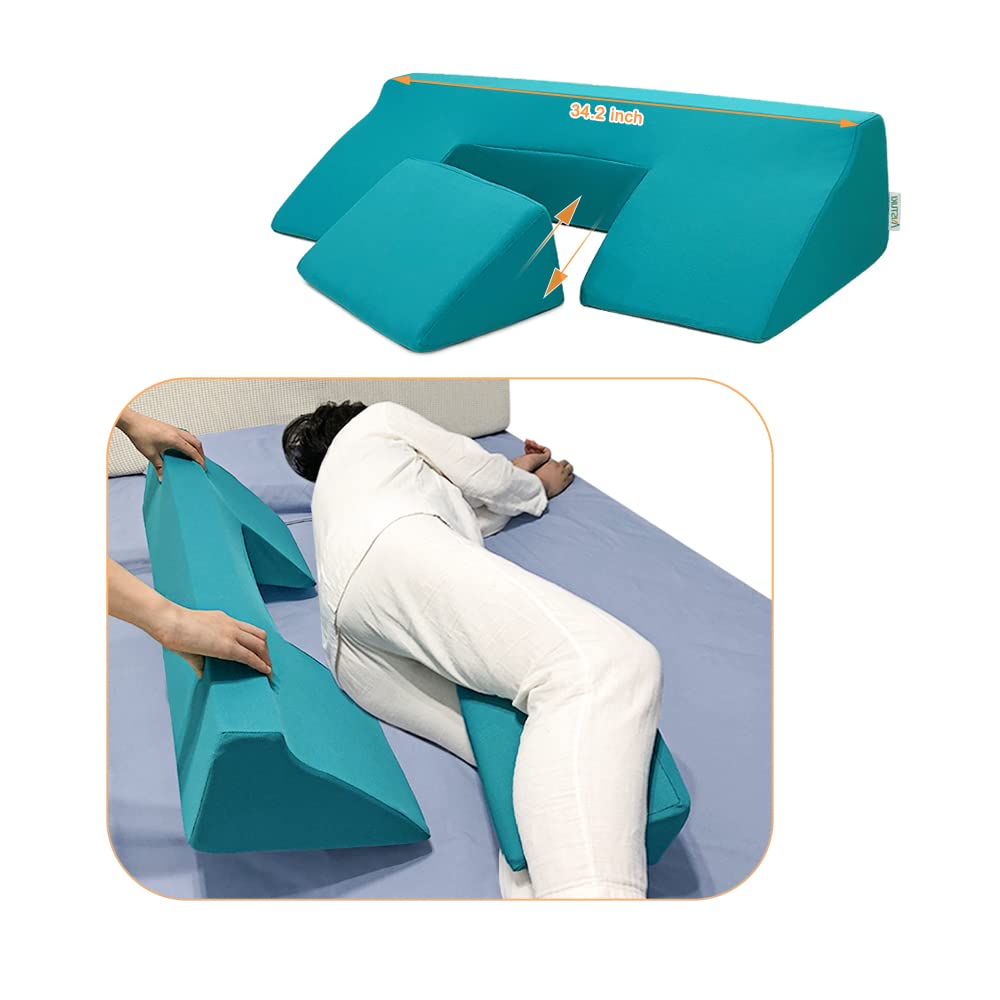 Photo 1 of Bedsore Turning Wedge Pillow Side Sleeping Body Positioning Anti Bed Sores Treatment Bedridden Elderly Patient Foam Cushion Prevent Pressure Ulcer Incline Wedge Medical Nursing Care After Surgery