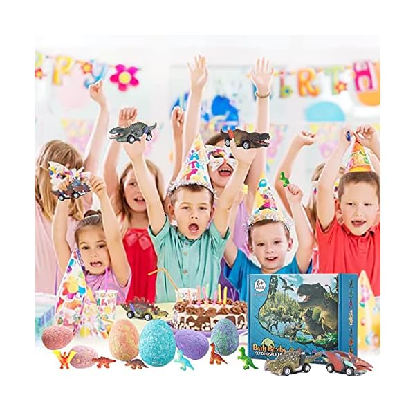 Kids-Bath-Bombs-Venares-Children-Bath-Bombs-with-Surprise-Toys-Inside-Dinosaur-Toys-Gift-Blind-Box-Handmade-Organic-Natural-Fizzy-Bath-Bombs-for-Kids Kid Bath Bombs, Venares Dinosaur Bath Bombs for Kids, 6 x 80G Handmade Organic Natural Fizzy Kids Bath Bombs with Toy…