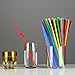 B&S FEEL 500 Pack Extra Long Disposable Bendable Plastic Drinking Straws, Assorted Color