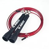 JKMEOO Speed Jump Rope, Fully Adjustable Skipping Cable Wire with Bearings-Mastering Double Unders , Best for Cross Fitness Training, WOD, Boxing, MMA, Cardio Exercise