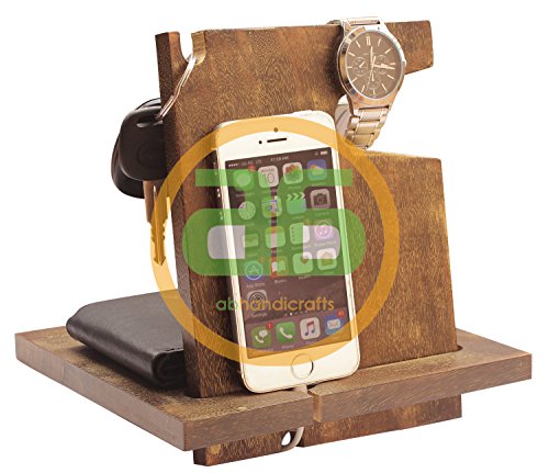 AB Handictafts - Mango Wooden Golden Android Docking Station, 50th Anniversary Gifts for Couple , Funny Fathers Day Gifts, iPhone 6s plus, 6s, 6 plus, 6, 5, 5s, 4, Samsung Galaxy (For Daily Use)