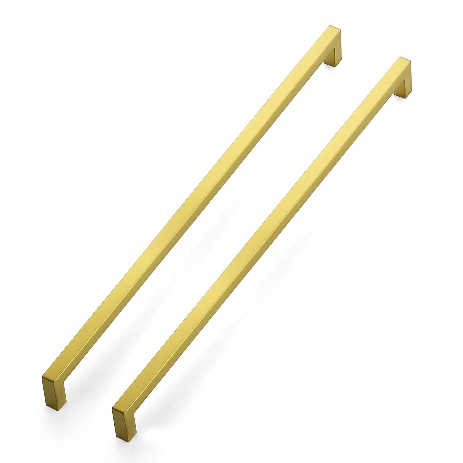 JOY DECOR 4 Pack Cabinet Handles, Gold Cabinet Pulls, 18 Inch Kitchen Closet Handles Square Drawer Pulls Stainless Steel Drawer Hardware, 458mm Hole Centers Image