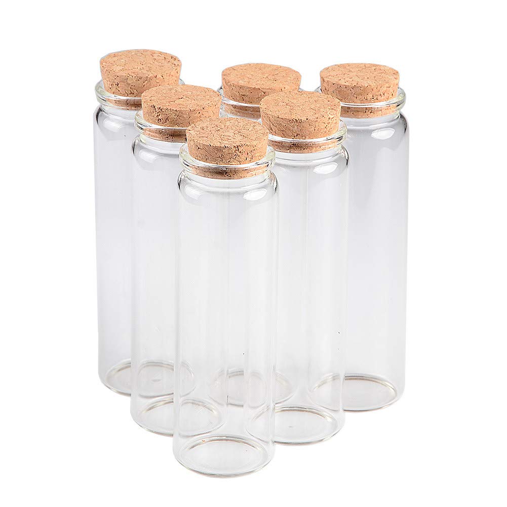 Jarvials 90ml Transparent Glass Bottle With Cork And 37mm Outer Diameter, Neutral Glass Bottle For Storage And Decoration (12, 90ml)