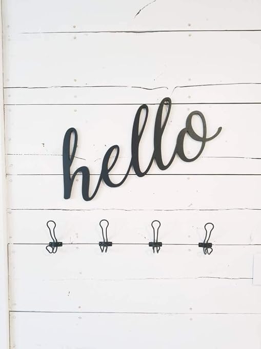 Marthafox Hello Sign Large Hello Sign Entryway Decor Wood Word