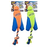 Nerf Dog (2-Pack) UltraPlush Trackshot Arrowhead Launcher Dog Toy, Orange/Blue & Green/Blue, Medium