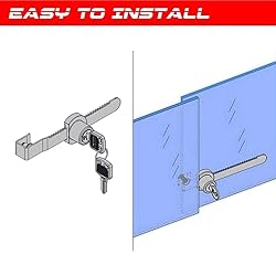 WOOCH Sliding Glass Door Ratchet Lock with Chrome