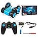 Crenova 1176A All-Direction RC Car for Kids, 1:24 4WD 2.4GHz Rechargeable Stunt Car Toy 7.5MPH 2-Sided Driving, 360° Spin & Tumble with Colorful LED Headlights
